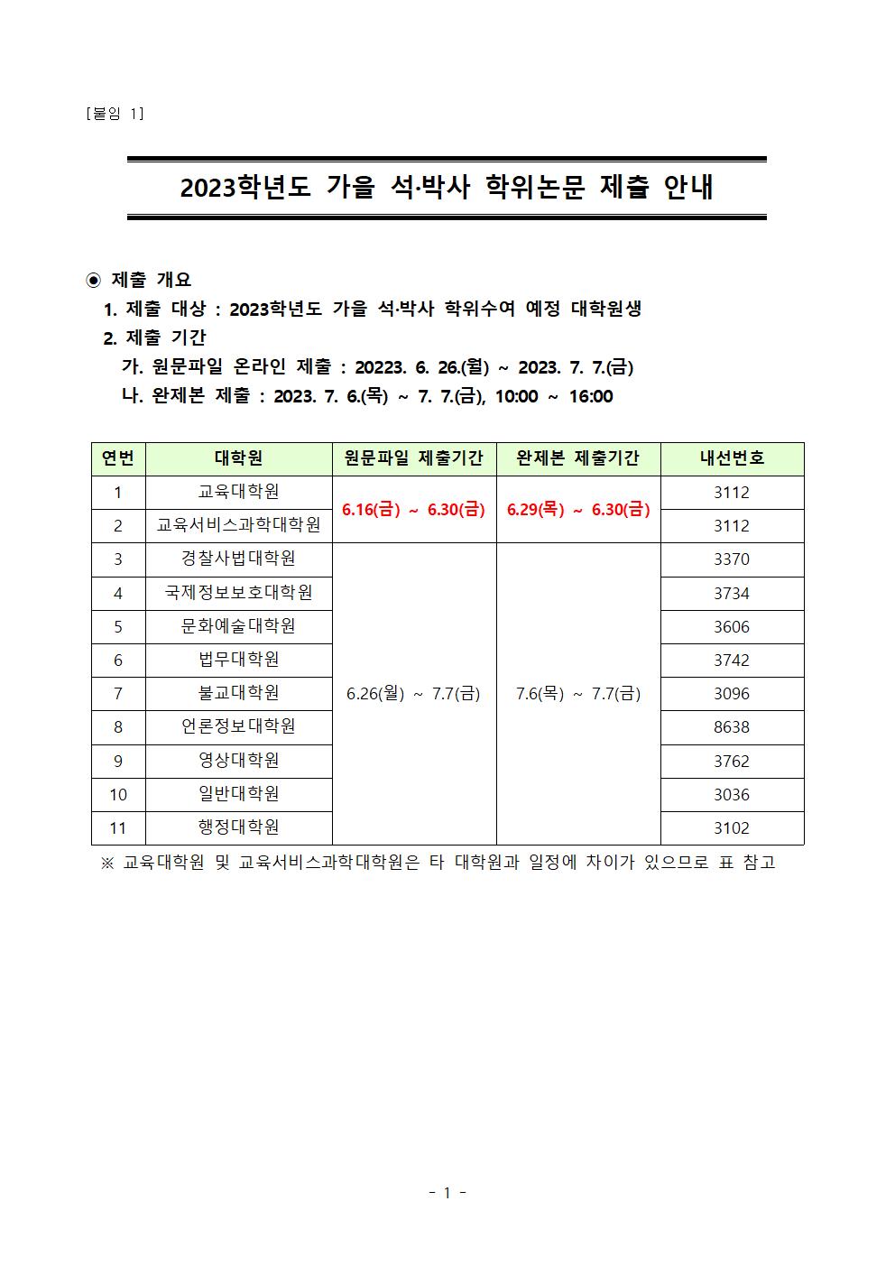 논문 납본 안내